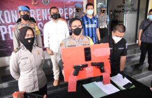 Polres Bogor Amankan Pelaku Penodongan Kurir Barang Dengan Senjata Airsoft gun