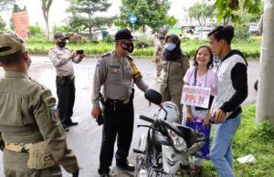Gerakan Bogor Bermasker Polsek Tamansari dilaksanakan Dalam Rangka Ops Ketupat Lodaya 2021