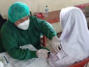 Melalui Gerai Vaksinasi Covid19, Polsek Cileungsi Terus Upayakan Percepatan vaksinasi Covid19
