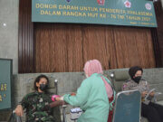 Rangkaian Sambut HUT TNI – 76 Korem 061/Sk Adakan Baksos Donor Darah