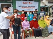 Gelar Tasyakuran Milad Ke 3, Media Liputanbogor.com Membagikan Paket Sembako Bagi Masyarakat