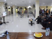 Vaksinasi di Blok F Trade Center, Mendapat Pengawasan Langsung dari Kapolri Melalui Video Conference