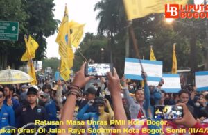Ribuan Personil Gabungan Kawal Unras PMII Kota Bogor