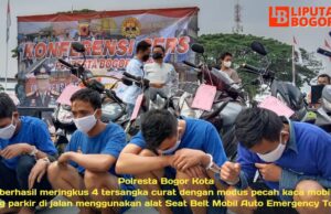 Modus Gunakan Seat Belt Mobil Auto Emergency Tools, 4 Pelaku Curat Diringkus Jajaran Polresta Bogor Kota