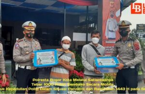Peduli Ramadhan dan Pandemi, Polresta Bogor Kota Tebar 1000 Paket Sembako Secara Mobile
