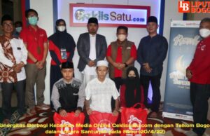Tebar Kebaikan, Telkom Bogor dan Media Online Ceklisatu.com Santuni Dibulan Ramadhan