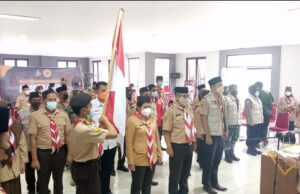 Ketua Harian Kwartir Cabang Gerakan Pramuka Kota Bogor Lantik Satgas Pramuka Peduli dan Mabiran Kwartir Ranting Bogor Timur