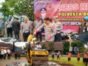 Hasil Operasi Pekat Selama Ramadhan, Polresta Bogor Kota Bersama Muspida Musnahkan Belasan Ribu Knalpot Brong, Miras dan Petasan