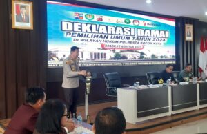 Deklarasi Damai Pemilu 2024, Kapolresta Bogor Kota : Mari Kita Jaga Semangat Toleransi dan Gotong Royong
