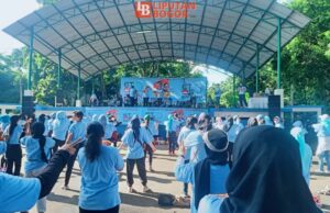 Siap Kawal dan Dukung Prabowo-Gibran Menang Satu Putaran, Ratusan Relawan ETOS Bogor Raya Goyang Senam Gemoy di GOR Pajajaran