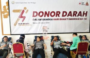 Peringati Hari Bhakti Imigrasi ke 74 Tahun, Kantor Imigrasi Kelas I Non TPI Bogor Gelar Kegiatan Donor Darah untuk Kemanusiaan