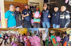 V-BOR Rider Community dan Badak Rider Community Salurkan Bantuan untuk Korban Bencana di Sukabumi