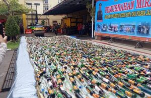 Polresta Bogor Kota Kembali Musnahkan Ribuan Botol Miras, Upaya Ciptakan Kota Bogor yang Aman dan Kondusif