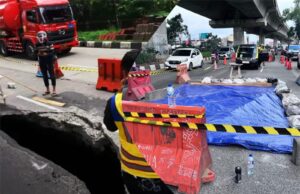 Bogor Darurat Infrastruktur: Lubang Raksasa 3 Meter ‘Telan’ Badan Jalan Sholeh Iskandar!
